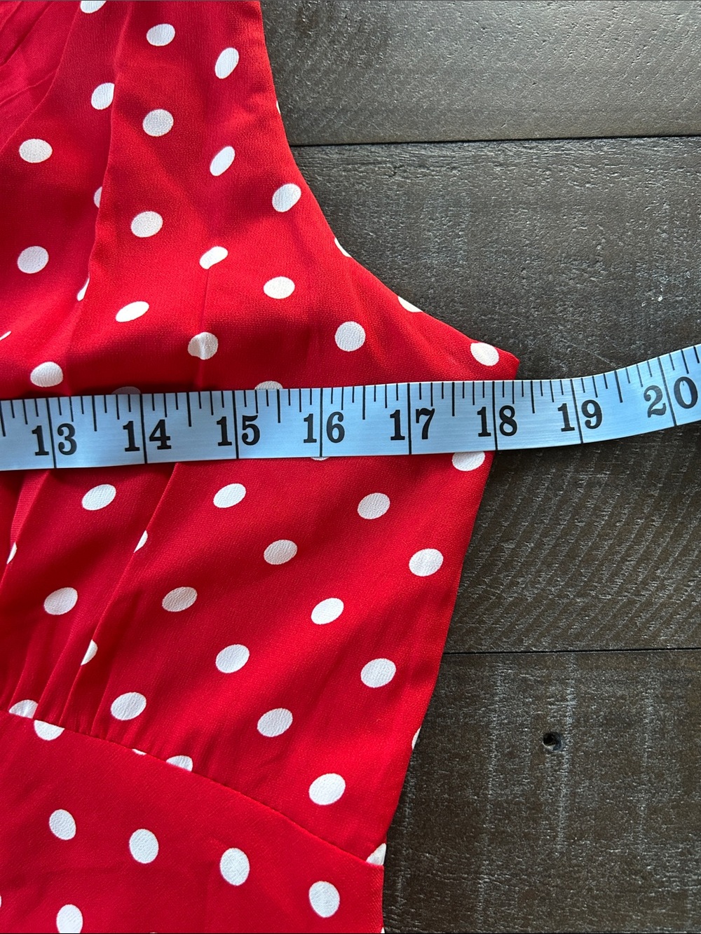 Princess Polly Red Dress with White Polka Dots - Picture 8 of 10